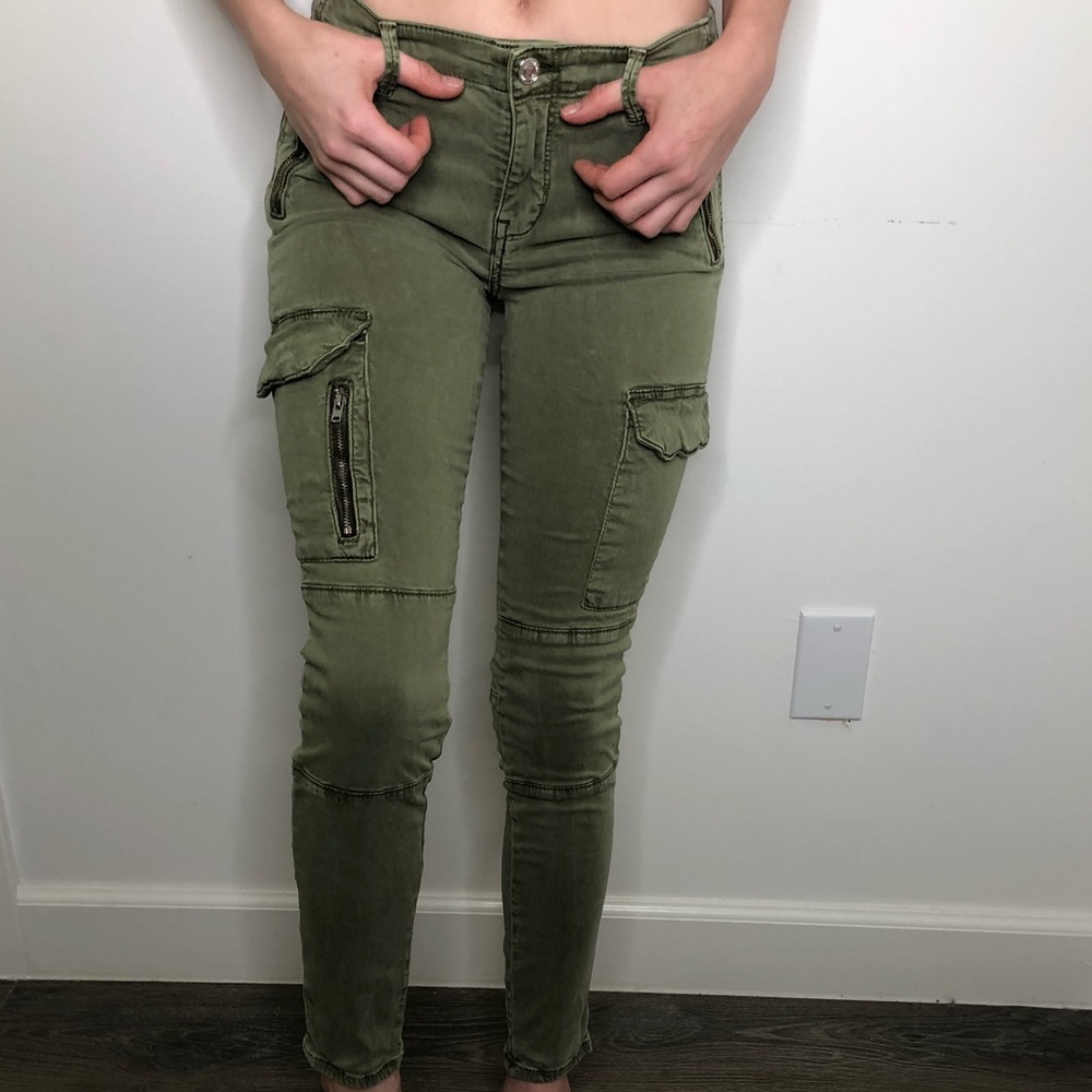 Premium Denim Skinny Cargo Pants